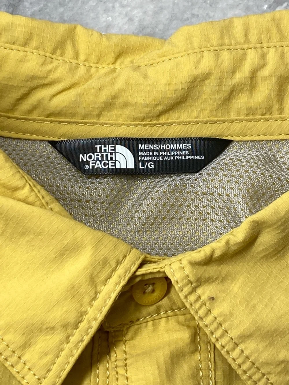 The North Face Men's Yellow Button-Up Shirt